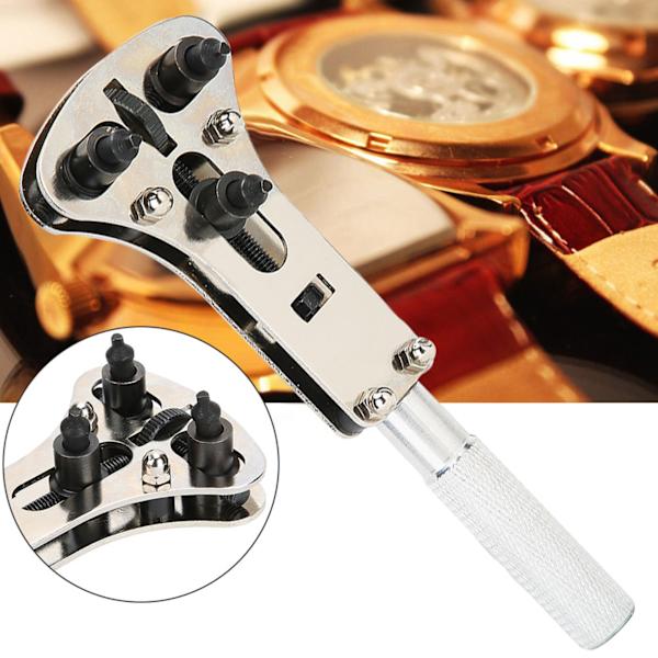 Legerat stål Justerbar skruv Watch Back Case Opener Cover Remover Reparationsverktygssats