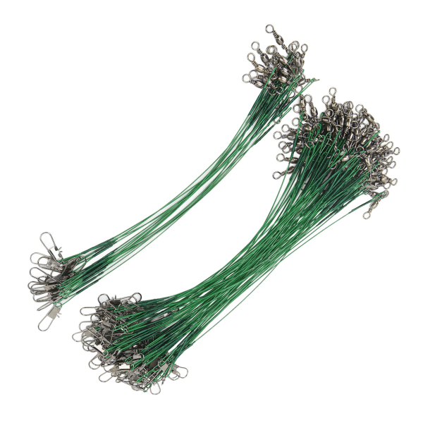 100 stk Fiskeledere Snap Anti-korrosjon Hardt Stål Wire Leader for Saltvann 15cm / 5.9in
