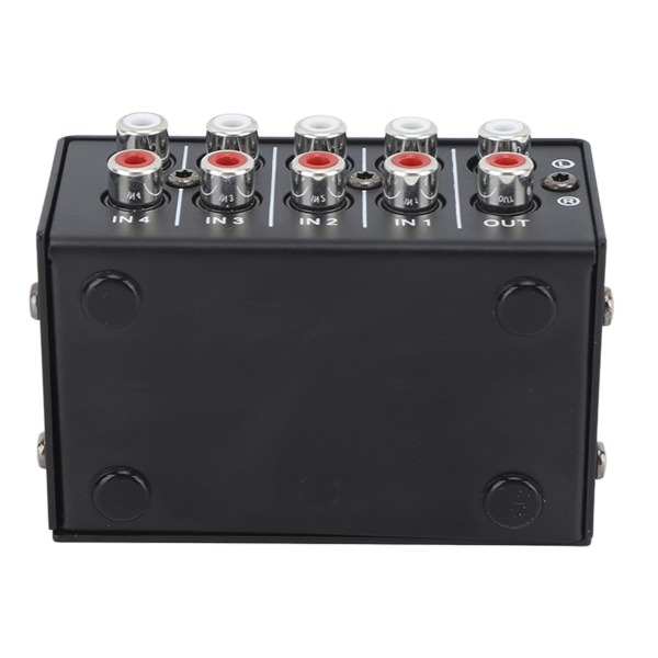 CX400 Mini Passiv Stereomixer Mini Bærbar Stereo 4-kanals Mixer for CD-spiller Båndopptaker Datamaskin Mobiltelefonnettbrett Datamaskin Svart