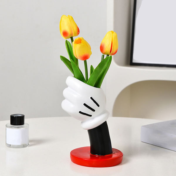Söt tecknad vas Syntetisk harts Blomvas multifunktionell vasdekoration för matbord i vardagsrummet