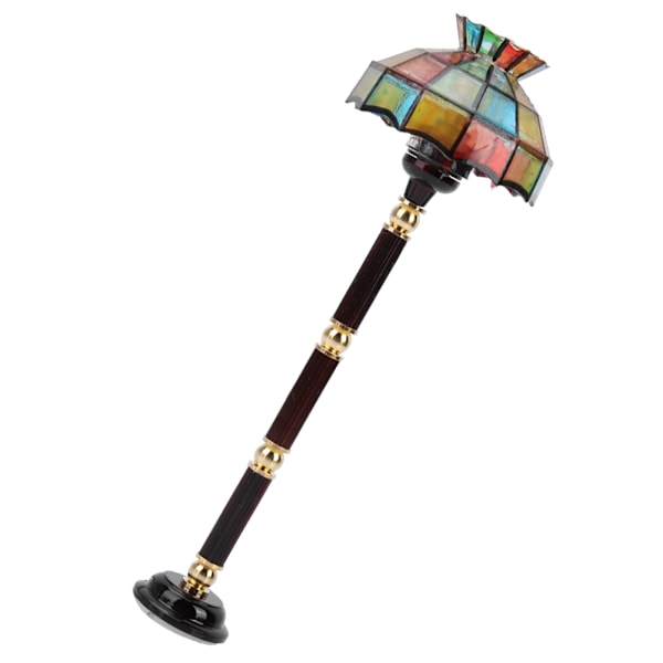 1:12 Miniatyrdocka tillbehör Golvlampa LED-ljus Möbelleksak