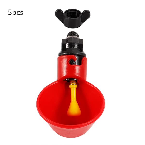 5 PCS Chicken Poultry Automatic Drinkers Water Drinking Cups Bowls (fixed screw water bowl)