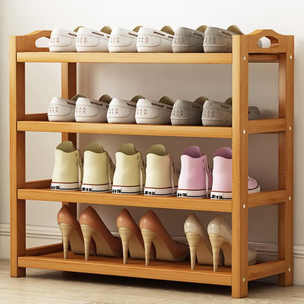 Multi-layer Shoe Rack Thicken Bamboo Durable Large Capacity Shoe Rack for Bedroom Dorm 4 Layers, 60cm/23.6in Length