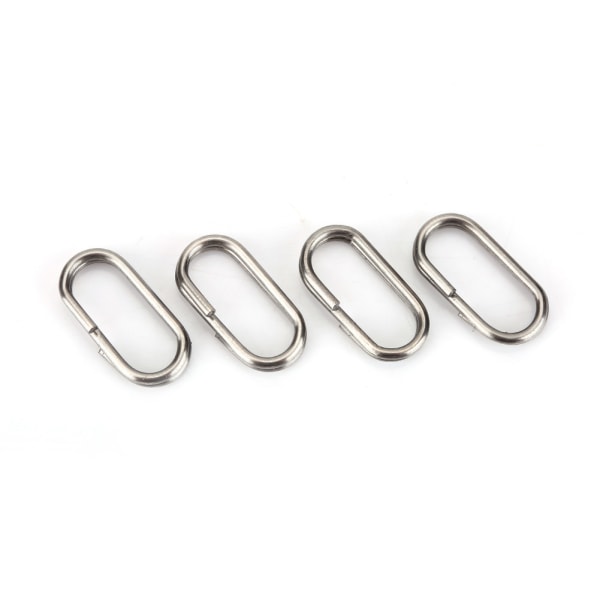 100 stk rustfrit stål ovale splitringe Svingbar Snap fiskeudstyr kontakt (10x19mm)