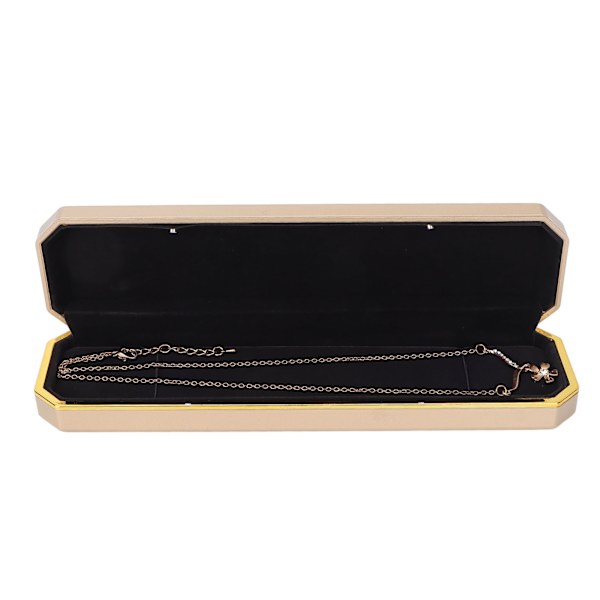 Armbåndsæske med fløjl indeni Elegant beskyttende smykkeopbevaringsboks med lys til bryllup, forlovelse Guld