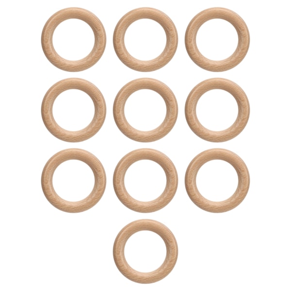 10 kpl Puurenkaita Luonnollinen Syy Kiillotettu Sileäksi Mukava Kosketus Käsityö Puurengas Riipus 8cm/3.1in