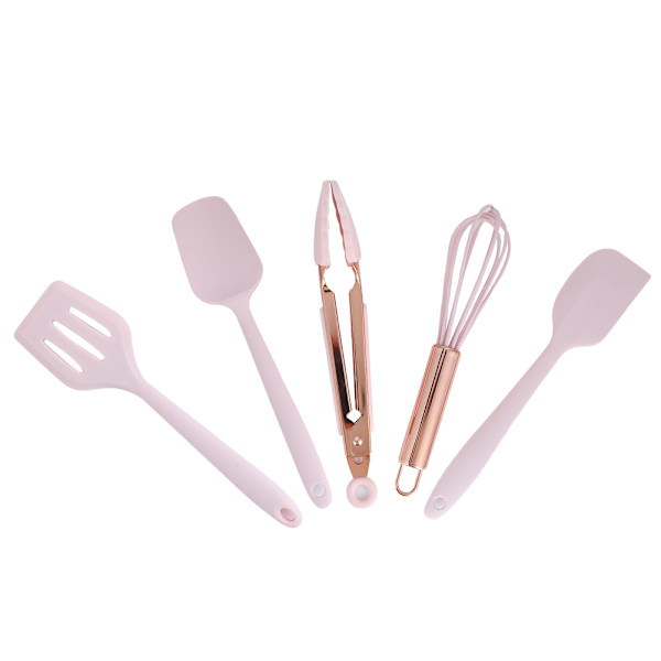 5 Pcs Silicone Kitchen Utensil Set Silicone Spatula Scraper Egg Beater Cooking Tools Kitchen Equipment
