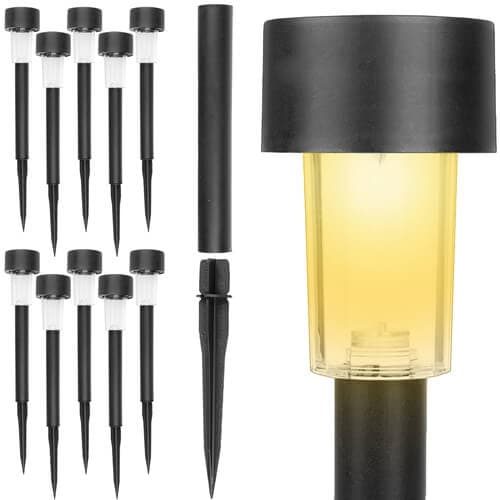 10-pak solcellelamper kompatibel med have sort black
