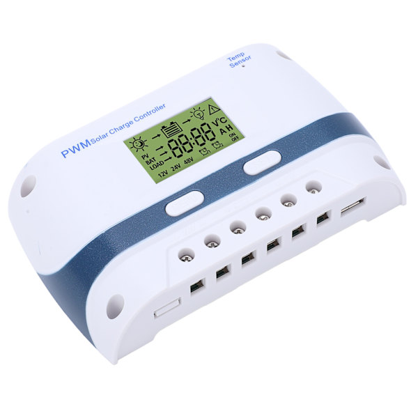 12V 24V PWM Solcellsladdare-styrenhet LCD-display med USB-utgång 40A Vattentät Solpanelregulator