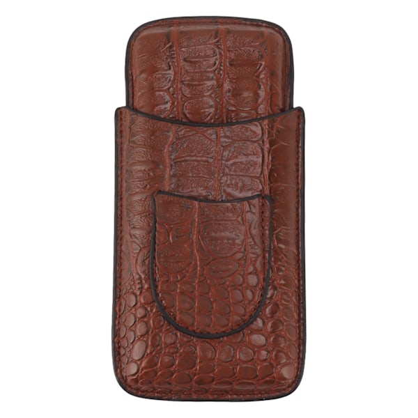 Cigarrfodral med 3 fingrar konstläder Mjukt Anti-blekning Andningsbar resecigarrhumidor med ficka