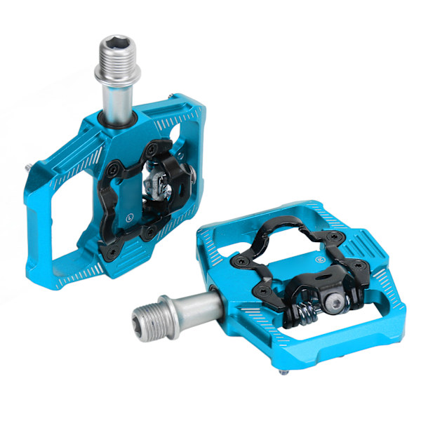 Cykelpedal med dubbla funktioner Platta clipless klotsar 3 tätade lager MTB-cykelpedal för SPDBlue