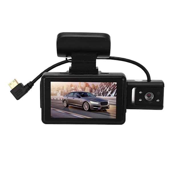Dobbelt Dash Cam 3,0 tommer IPS-skærm 170° vidvinkel bevægelsesdetektering sløjfeoptagelse Klar billede Bil DVR