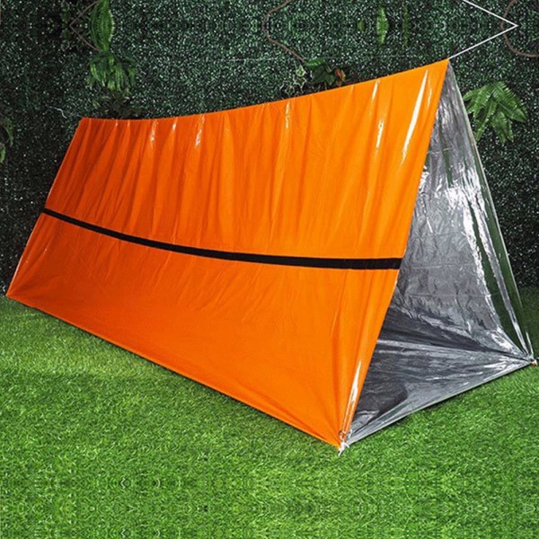 Oranssi uudelleenkäytettävä hätämakuupussi, lämpötiivis, vedenpitävä selviytymispussi retkeilyyn ja telttailuun