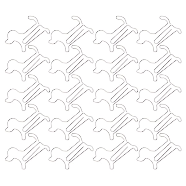 20 stk. Mini Jern Papirclips Sølv Hundeform Bogmærke Fil Notesbog Klips Kontorartikler