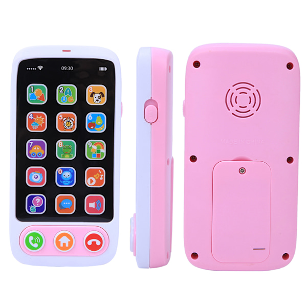 Simulerad Smart Phone Musik Ljusleksaker Multifunktionell pedagogisk Kid Barn GiftPink