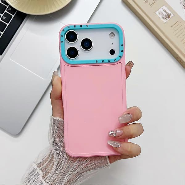 Kompatibel med iPhone 17 Pro TPU-deksel Kontrastfarget linseramme Støtsikkert telefonbakdeksel[LD]