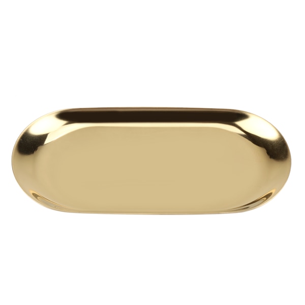 Nordisk Stil Rustfritt Oppbevaringsbrett Kosmetikk Smykker Kakefat for Kontorbord (Golden S)