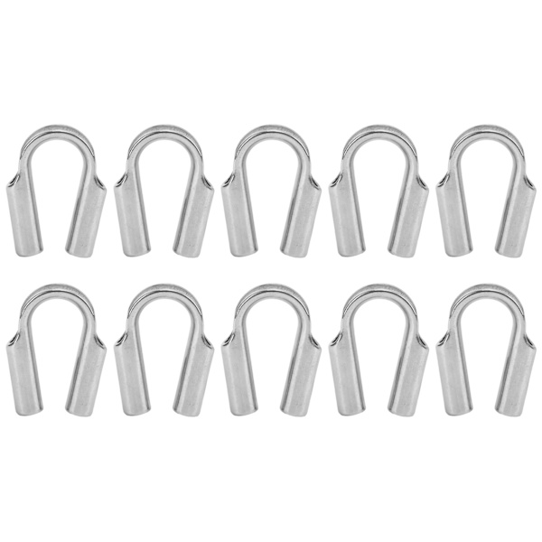 10 stk Rør Fingerborg 304 Rustfritt Stål Talje Wire Beskyttelse Båttilbehør M6
