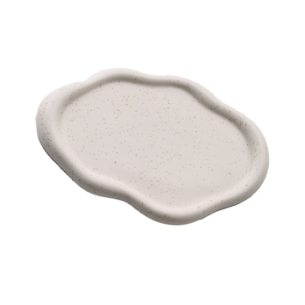 Smykkefad Keramik Blank Udseende Enkel Moderne Smuk Opbevaringsskuffe til hjem Gave Hvid Oval