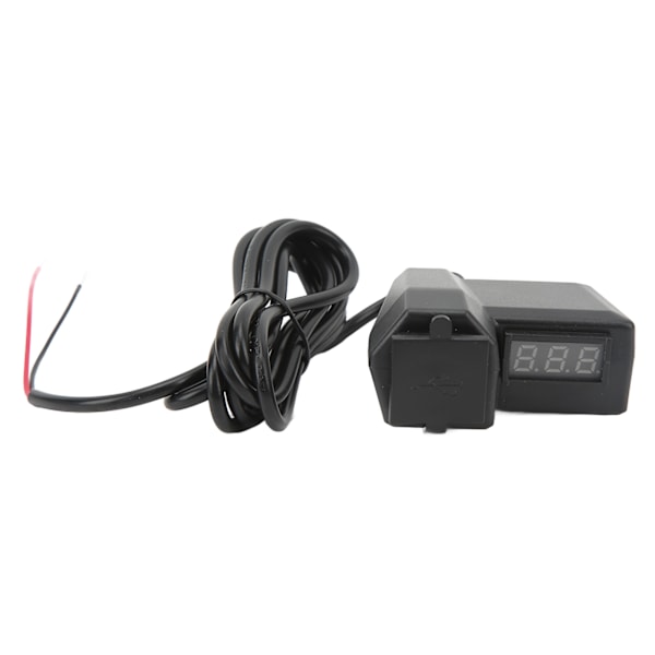 Motorsykkel Telefonlader El-sykkel 3.1A Dobbel USB Telefonlader Retrofit Kit med rød voltmeter
