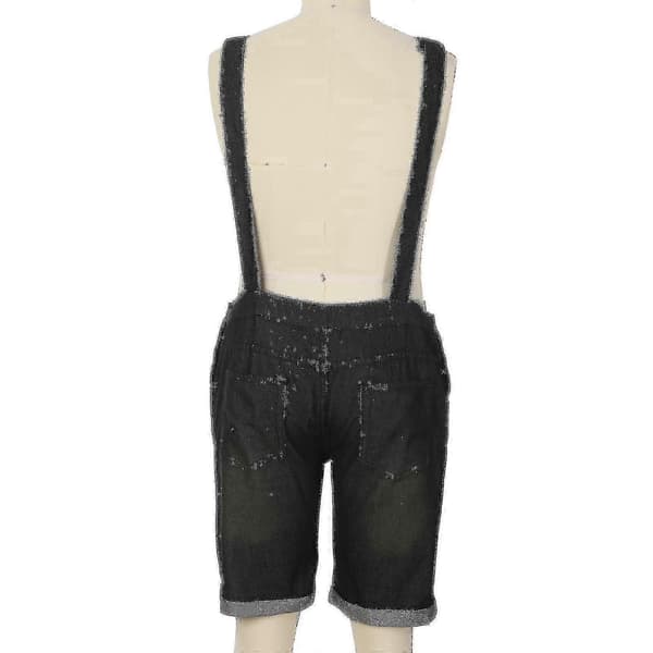 [LD]Rette denimshorts, kompatible med menn, brystlomme Grå Gray L