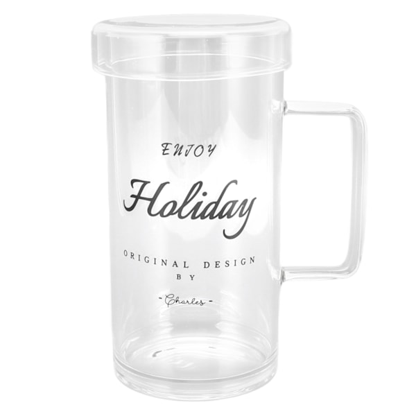 Glaskop Transparent Drikkekop Kaffe Kop Mug Hjemindretning med låg til familie venner ferie