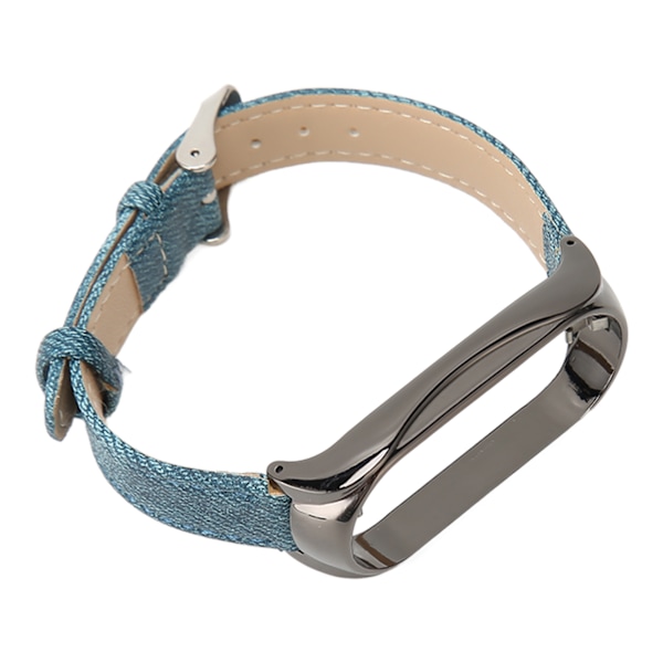 Urrem Stoff Justerbar Åndbar Smartwatch Udskiftningsrem til Mi Band 7 Blå Klud Sort Etui
