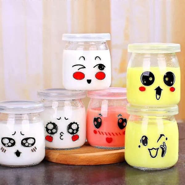 stycken yoghurtburkar 200ml burkar med lock masonburk för puddingmjölk