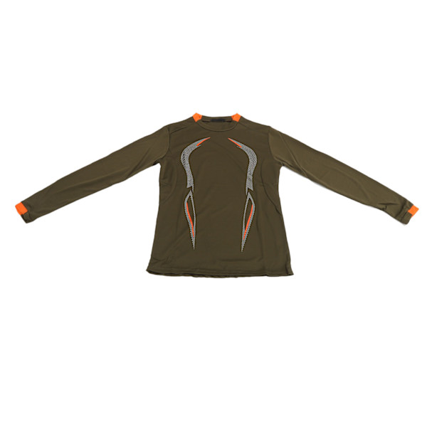 Dry Fit-T-shirt til mænd Sommer Sport Træning Åndbar, Smukt Tryk Langærmet Quick Dry T-shirt til Gym Udendørs Army Green M