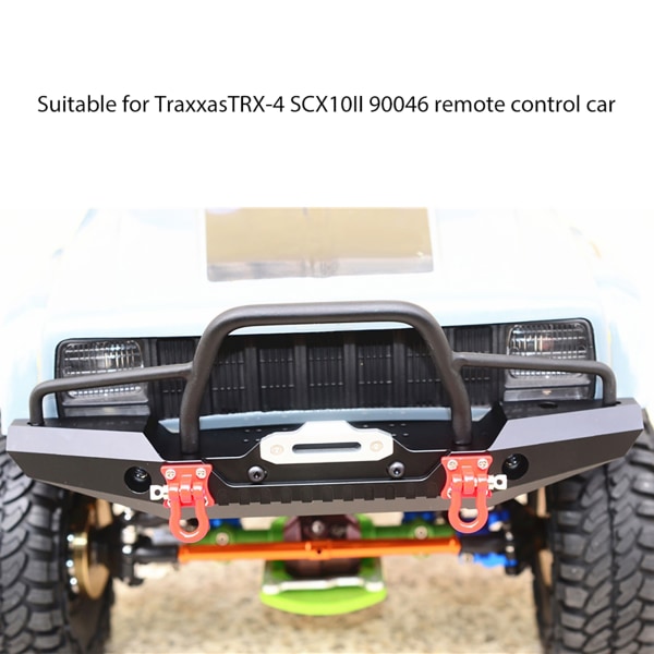 1/10 RC Crawler Metall Frontstoßstange LED-Licht für Traxxas TRX-4 SCX10II 90046 Auto (Flach)