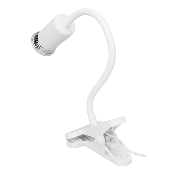 Reptilklemme Varmelampe Professionel Justerbar UVA UVB Reptil Lys med Lang Lampehælder UK-stik 220V Hvid