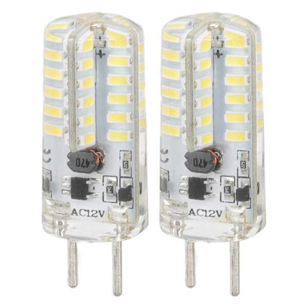 GY6.35 Polttimo Silmäsuoja Energiansäästö 6000K 3W 48 LED-lamppu Kattokruunuun Pöytälamppuun 12V 2 kpl