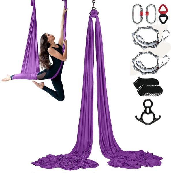 Luftsilke & Yogagunga, 8,7 Yards, Luftyogahammock-kit med 100 gsm nylonväv, komplett riggningsutrustning
