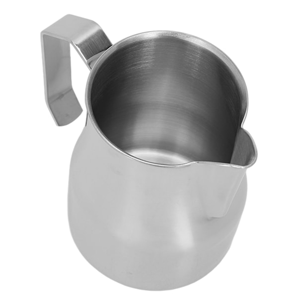 Mjölkskummare Kaffeångande kanna 304 rostfritt stål Kaffe Mjölkkopp Mjölkskummare Cup Olecranon Typ Utlopp Silver 350ML