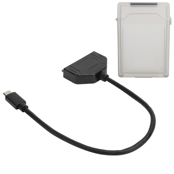 TypeC SATA -sovitin 2.5 tuuman USB 3.0 10G SSD HDD -kiintolevyn kaapelin suojakotelo (harmaa)