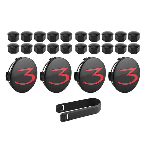4 st Navkapslar + 20 st Hjulbultöverdrag Passar Tesla Model 3/Model Y/Model S/Model X