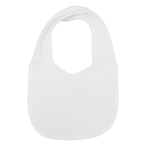 Baby Bib Cotton Pure White Double Layer Adjustable Soft Comfortable Machine Washable Bib with Button for Toddlers