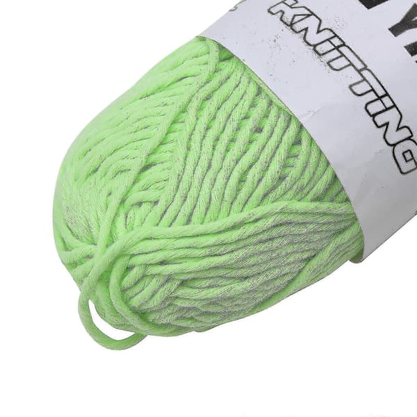 4 ruller selvlysende garn, selvlysende heklegarn for hekling, strikking, selvlysende fingergarn - Snngv light green