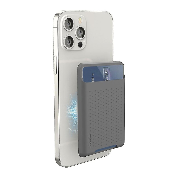 Telefon Tillbaka Magsafe Magnetic Silikon Korthållare Plånbok För Iphone Series grey