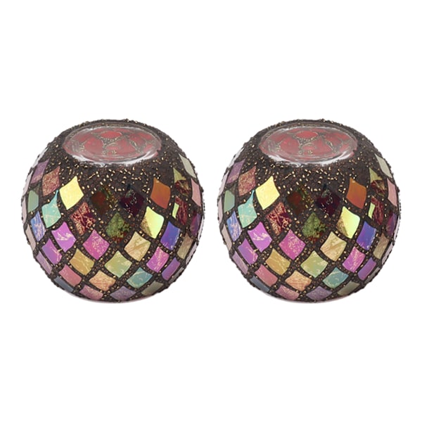 Te-farget Mosaikk Glass Lysestake Håndlaget Duftlys Kopp LED Lysstativ for Hjemmet