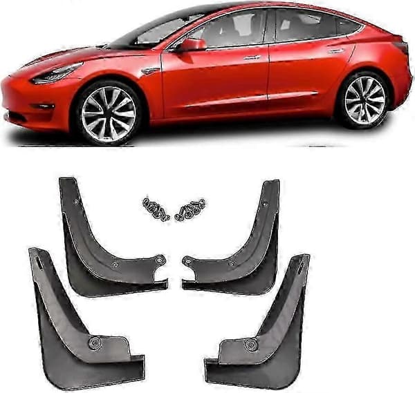 4 stk. sprutskjermer kompatible med Tesla Model 3 2016-2022 med sprutskjermer[LD]