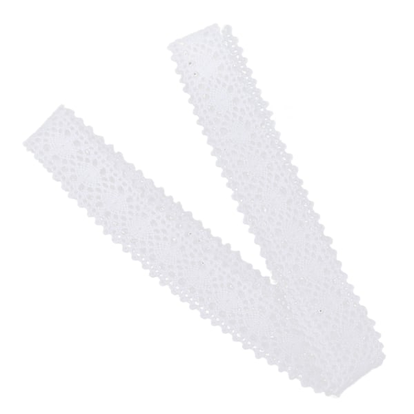 Spets Retro Tyg Handsömnad DIY Material Spets Bomullstråd Spets Juldekoration Vit