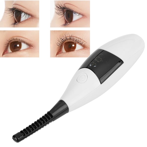 Elektrisk ögonfransböjare USB-laddning digital display 4 växlar Ögonfransar Makeup Curler (Vit)