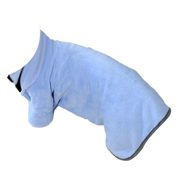 Hundhandduk Morgonrock Stark vattenabsorberande katt snabbtorkande kappa Multifunktionell husdjursrock Filt Blå M