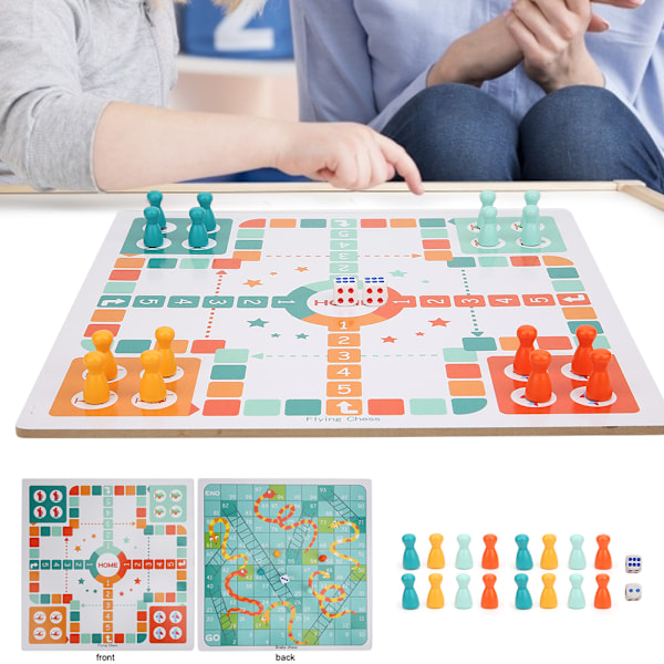 Flyvende sjakk Slange og Stige Sjakkspill Multifunksjonelt pedagogisk brettspill for barn (Flying Chess Snake Ladder Chess)