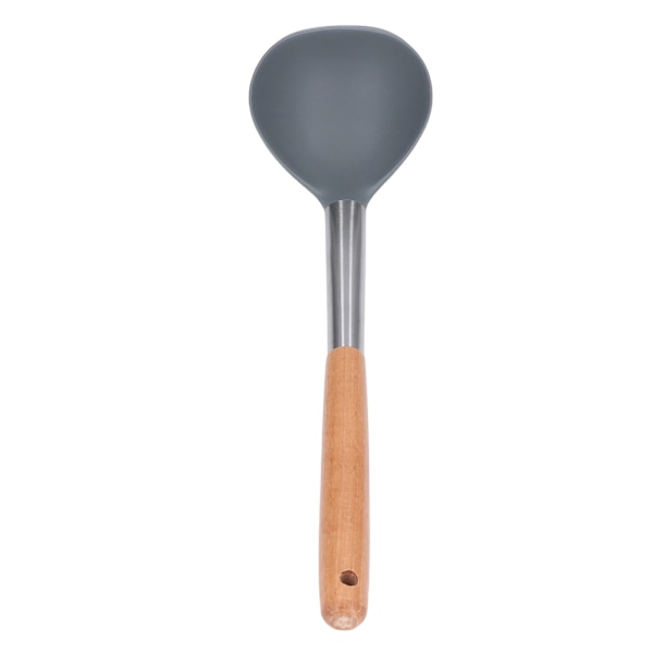 Soppslev Mjuk Säker Hållbar Silikonmaterial Nonstick Reptålig Trähandtag Ladelsked