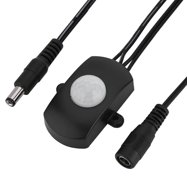 Mini PIR Infrarød Bevægelsessensor Detektorbryder til LED Strip - Sort, 6-24V, 5A