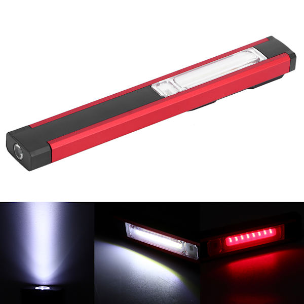 Outdoor Portable LED COB Magnetic Flashlight Emergency Work Light USB Charging White Red Light (White Light Red Light)