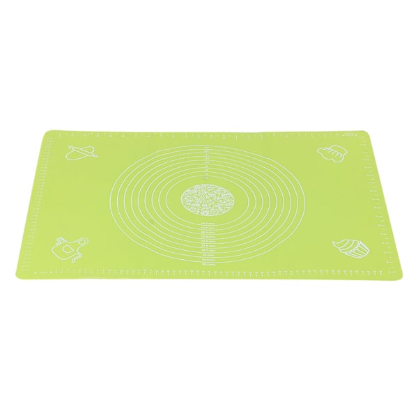 64x45 cm højtemperaturbestandig non-stick silikonedejsmåtte med skalbageredskab (grøn)
