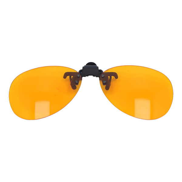 Clip On Glasögon Effektivt blått ljus blockerar 180 grader vertikalt Flip Portable Orange Glasögon Cliplins för dator rund
